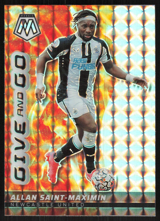 Allan Saint-Maximin 2021 Panini Mosaic Premier League # 19 Give and Go Prizm Newcastle United - Collectible Craze America