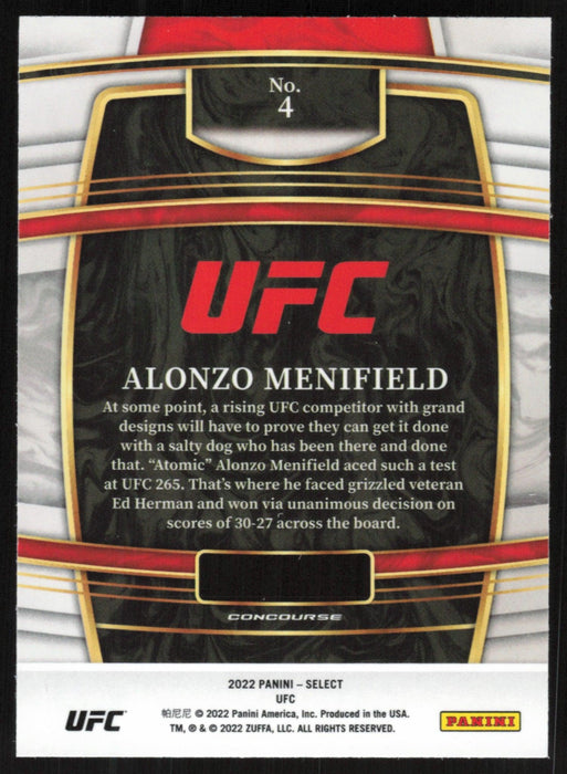 Alonzo Menifield 2022 Panini Select UFC # 4 RC Concourse - Collectible Craze America