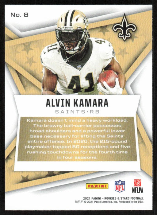 Alvin Kamara 2021 Panini Rookies & Stars # 8 New Orleans Saints Base - Collectible Craze America
