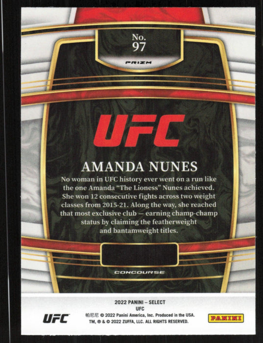Amanda Nunes 2022 Panini Select UFC # 97 Orange Flash - Collectible Craze America