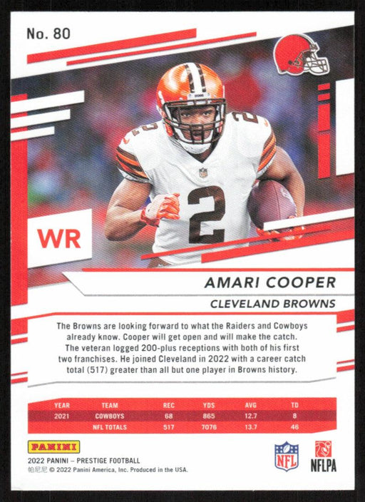 Amari Cooper 2022 Panini Prestige # 80 Cleveland Browns - Collectible Craze America