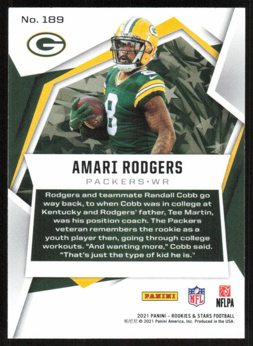 Amari Rodgers 2021 Panini Rookies & Stars # 189 RC Green Bay Packers Base - Collectible Craze America