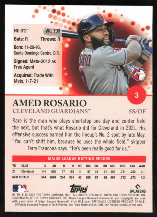 Amed Rosario 2022 Topps Pristine Baseball # 3 Cleveland Guardians - Collectible Craze America