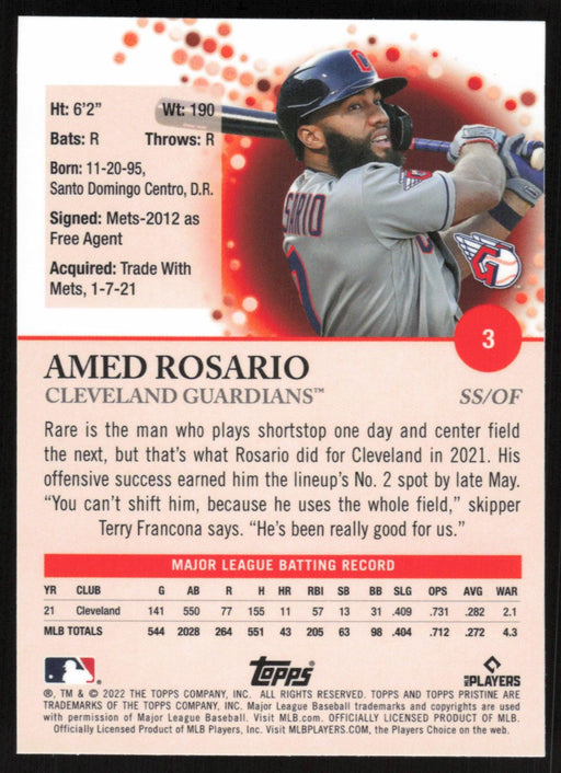Amed Rosario 2022 Topps Pristine Baseball # 3 Cleveland Guardians - Collectible Craze America
