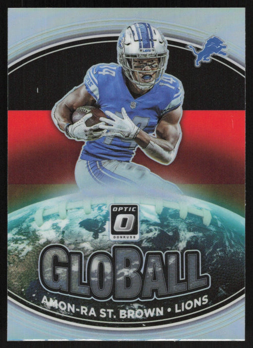 Amon-Ra St. Brown 2021 Donruss Optic GloBall # GB-3 Silver Prizm Detroit Lions - Collectible Craze America