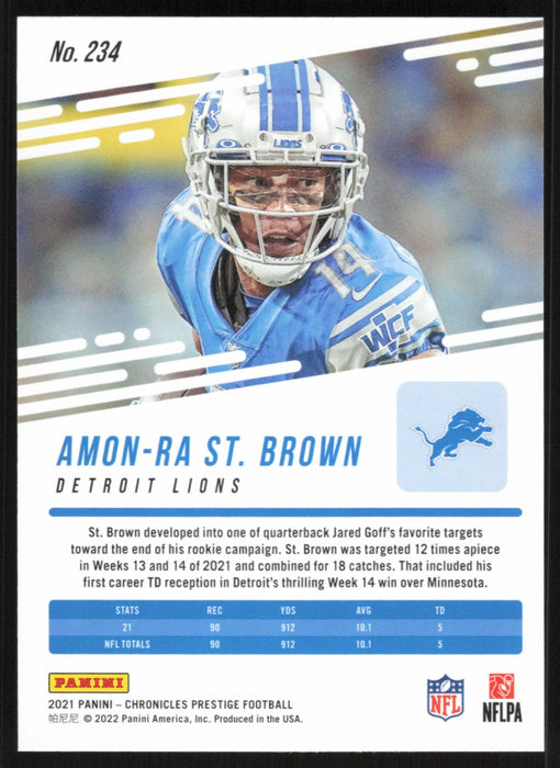 Amon-Ra St. Brown 2021 Panini Chronicles Prestige # 234 RC Detroit Lions - Collectible Craze America