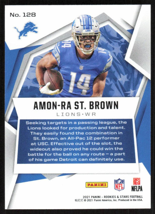 Amon-Ra St. Brown 2021 Panini Rookies & Stars # 128 RC Detroit Lions Base - Collectible Craze America