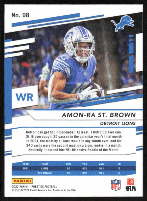 Amon-Ra St. Brown 2022 Panini Prestige # 98 Detroit Lions - Collectible Craze America