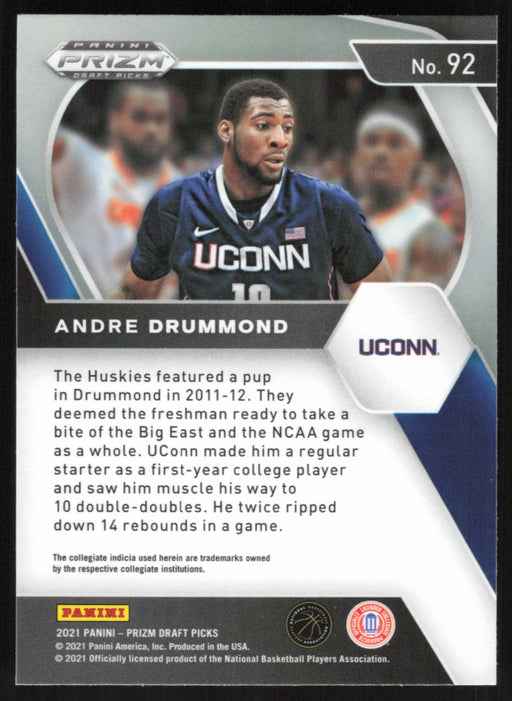 Andre Drummond 2021 Panini Prizm Draft Picks # 92 UConn Huskies - Collectible Craze America