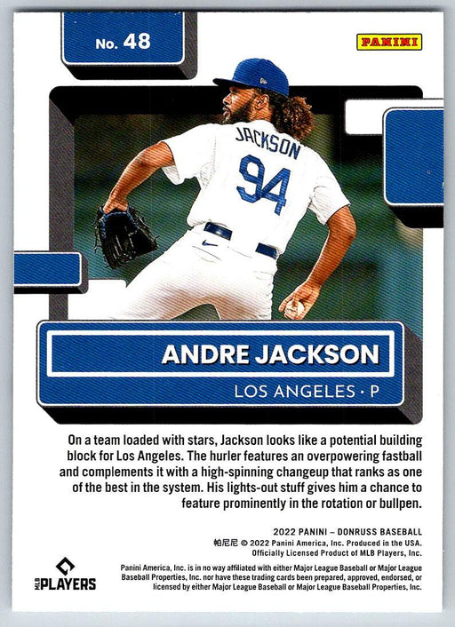 Andre Jackson 2022 Donruss Baseball # 48 RC Los Angeles Dodgers - Collectible Craze America