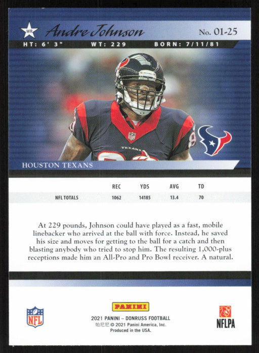 Andre Johnson 2021 Donruss Retro 2001 # 01-25 Detroit Lions - Collectible Craze America