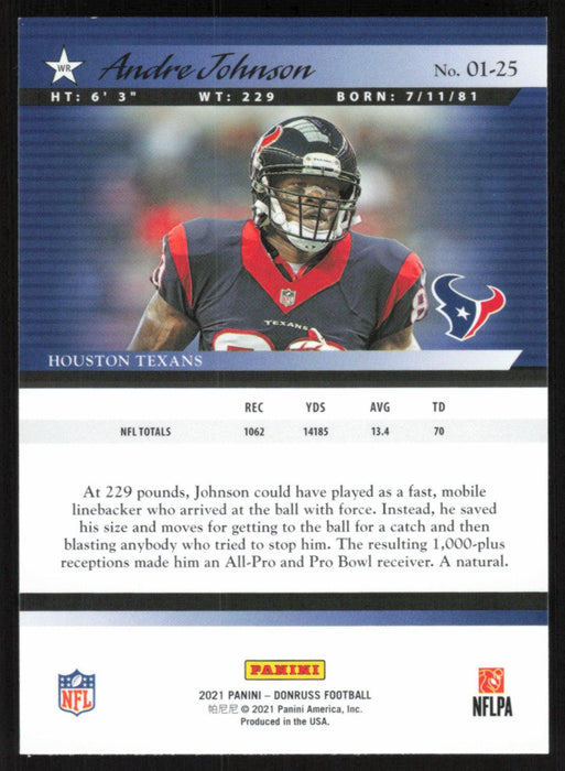 Andre Johnson 2021 Donruss Retro 2001 # 01-25 Detroit Lions - Collectible Craze America