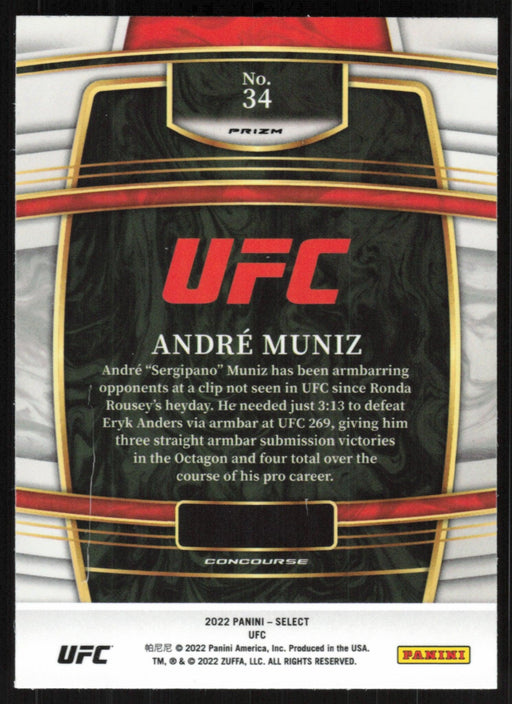 Andre Muniz 2022 Panini Select UFC # 34 RC Orange Flash - Collectible Craze America