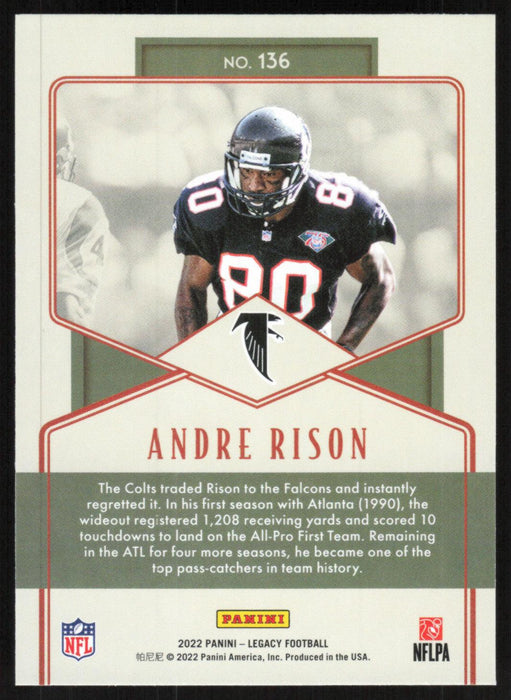 Andre Rison 2022 Panini Legacy Legends # 136 Atlanta Falcons Base —  Collectible Craze America