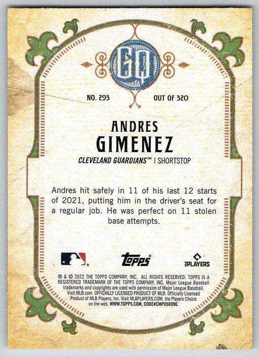 Andres Gimenez 2022 Topps Gypsy Queen # 293 Cleveland Guardians - Collectible Craze America