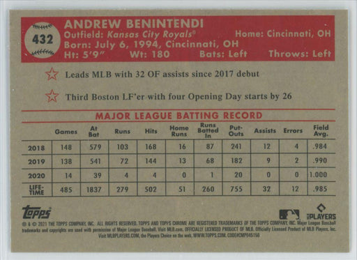 Andrew Benintendi 2021 Topps Chrome Platinum Anniversary # 432 Kansas City Royals - Collectible Craze America