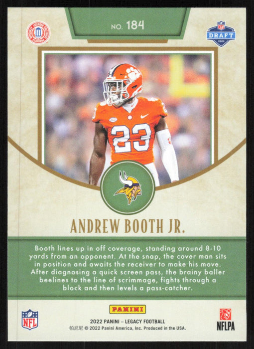 Andrew Booth Jr. 2022 Panini Legacy Rookie # 184 RC Minnesota Vikings Base - Collectible Craze America