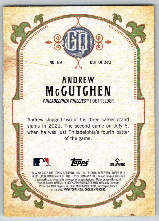 Andrew McCutchen 2022 Topps Gypsy Queen # 69 Philadelphia Phillies - Collectible Craze America