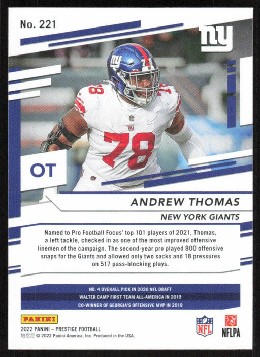 Andrew Thomas 2022 Panini Prestige # 221 New York Giants - Collectible Craze America