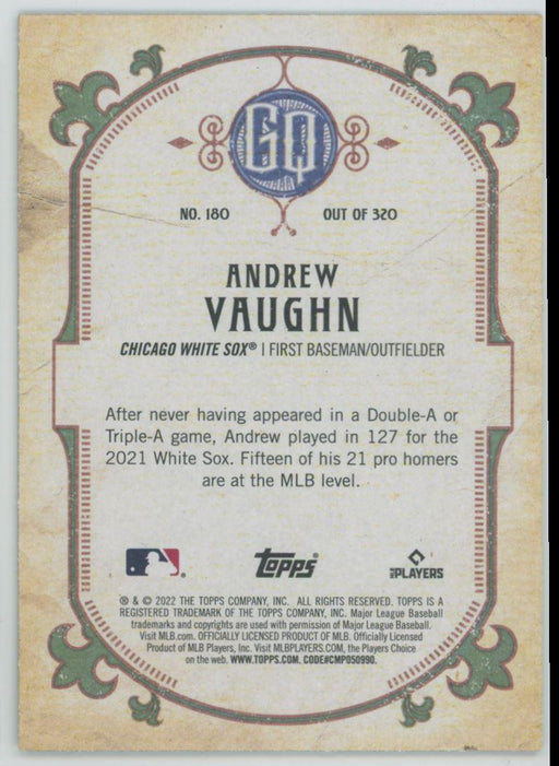 Andrew Vaughn 2022 Topps Gypsy Queen # 180 Green Border Chicago White Sox - Collectible Craze America