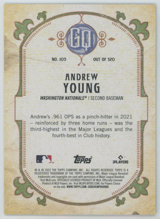 Andrew Young 2022 Topps Gypsy Queen # 109 Green Border Washington Nationals - Collectible Craze America