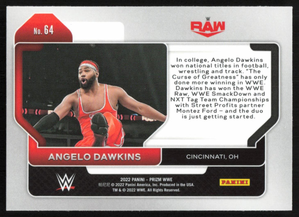 Angelo Dawkins 2022 Panini Prizm WWE # 64 Base Raw - Collectible Craze America