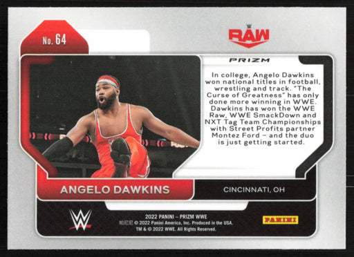 Angelo Dawkins 2022 Panini Prizm WWE # 64 Green Prizm Raw - Collectible Craze America