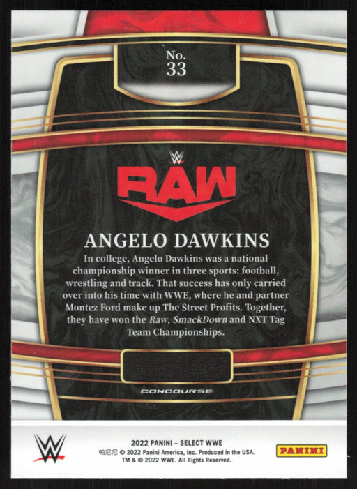 Angelo Dawkins 2022 Panini Select WWE # 33 Raw Concourse Base - Collectible Craze America