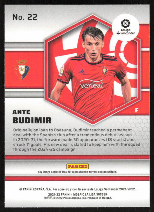 Ante Budimir 2021 Panini Mosaic La Liga # 22 CA Osasuna Base - Collectible Craze America