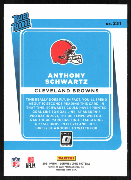 Anthony Schwartz 2021 Donruss Optic Rated Rooke # 231 RC Cleveland Browns Base - Collectible Craze America