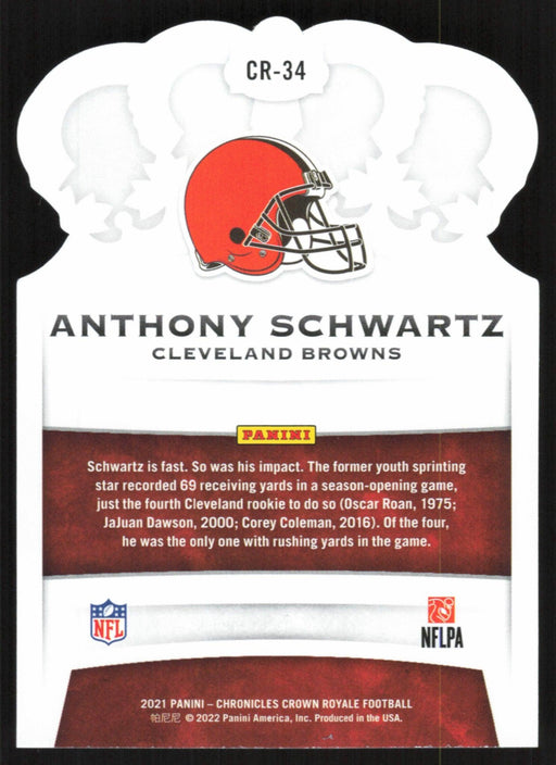 Anthony Schwartz 2021 Panini Chronicles Crown Royale Rookies # CR-34 Bronze 78/99 RC Cleveland Browns - Collectible Craze America