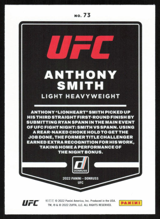Anthony Smith 2022 Panini Donruss UFC Base # 73 Light Heavyweight - Collectible Craze America