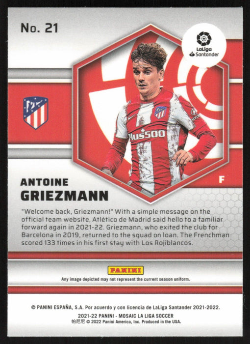 Antoine Griezmann 2021 Panini Mosaic La Liga # 21 Atletico de Madrid Base - Collectible Craze America