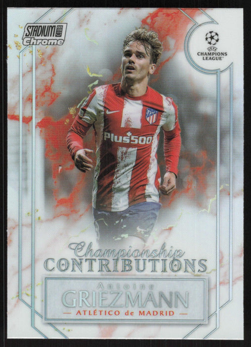 Antoine Griezmann 2021 Topps Stadium Club Chrome UEFA # CC-AG Championship Contributions Atlético de Madrid - Collectible Craze America