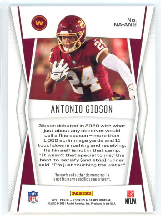 Antonio Gibson 2021 Panini Rookies & Stars NFL Authentic Relics # NA-ANG Patch Washington Football Team - Collectible Craze America