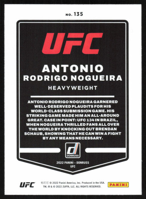 Antonio Rodrigo Nogueira 2022 Panini Donruss UFC Base # 135 Heavyweight - Collectible Craze America