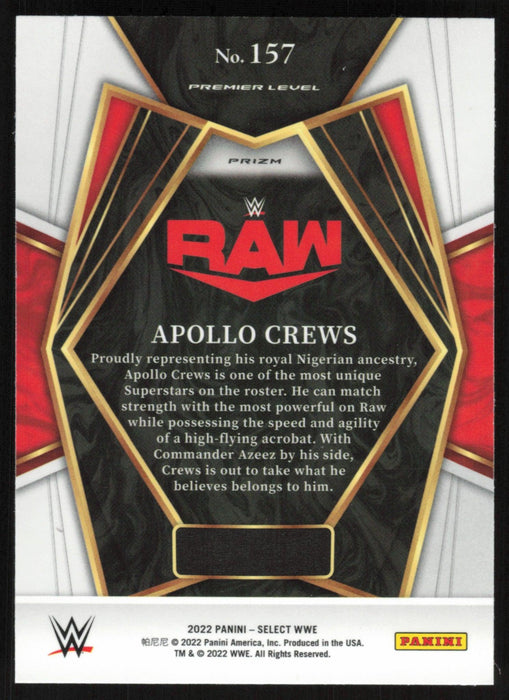 Apollo Crews 2022 Panini Select WWE # 157 Premier Level Tri-Color Prizm Raw - Collectible Craze America