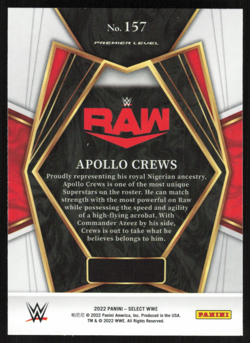 Apollo Crews 2022 Panini Select WWE # 157 Raw Premier Level Base - Collectible Craze America