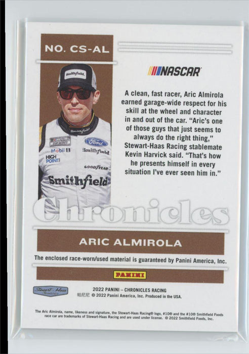 Aric Almirola 2022 Panini Chronicles Racing Chronicles # CS-AL - Collectible Craze America