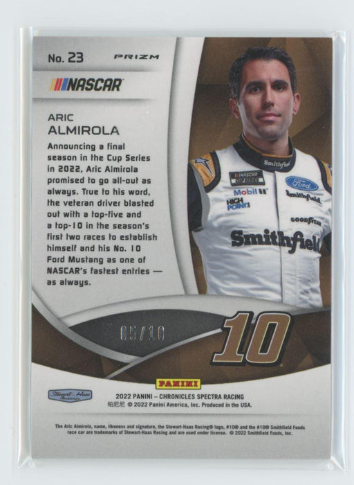 Aric Almirola 2022 Panini Chronicles Racing Spectra # 23 Gold Prizm 5/10 - Collectible Craze America