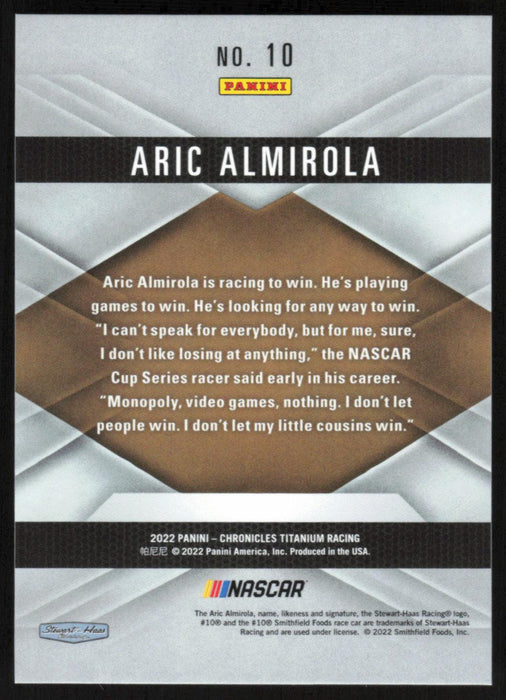Aric Almirola 2022 Panini Chronicles Racing Titanium # 10 - Collectible Craze America