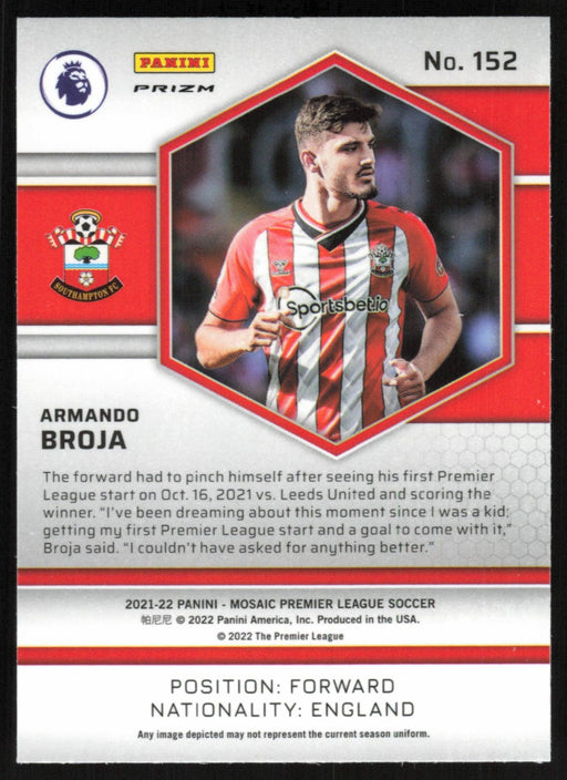 Armando Broja 2021 Panini Mosaic Premier League # 152 RC Reactive Gold Southampton - Collectible Craze America