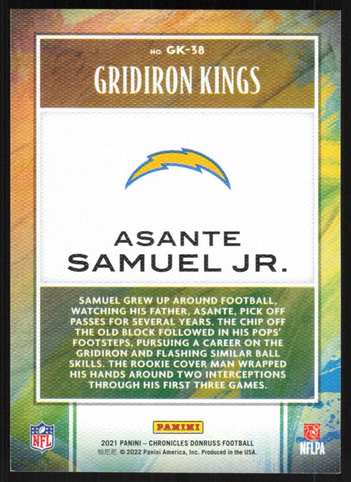 Asante Samuel Jr. 2021 Panini Chronicles Football # GK-38 RC Red 075/199 Los Angeles Chargers - Collectible Craze America