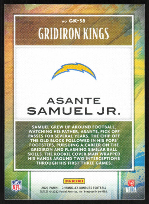 Asante Samuel Jr. 2021 Panini Chronicles Gridiron Kings # GK-38 RC Pink Los Angeles Chargers - Collectible Craze America