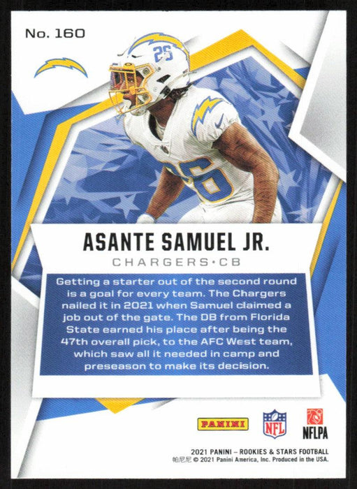 Asante Samuel Jr. 2021 Panini Rookies & Stars # 160 RC Los Angeles Chargers Base - Collectible Craze America