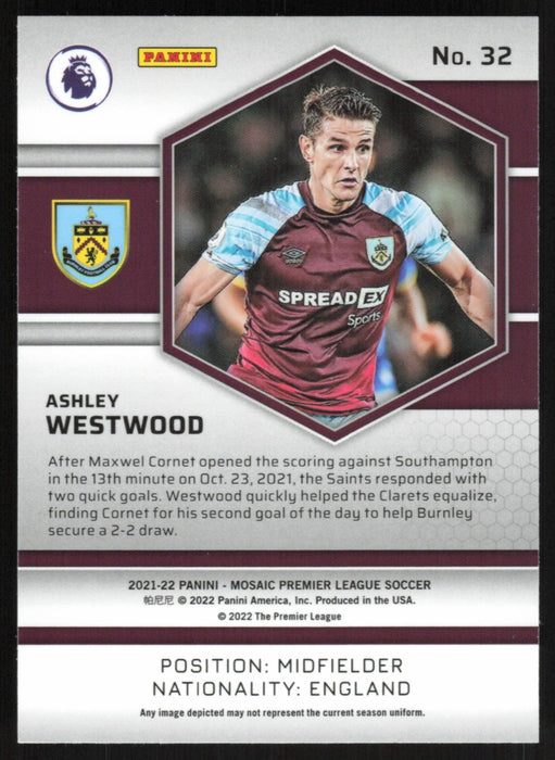 Ashley Westwood 2021 Panini Mosaic Premier League # 32 Burnley Base - Collectible Craze America