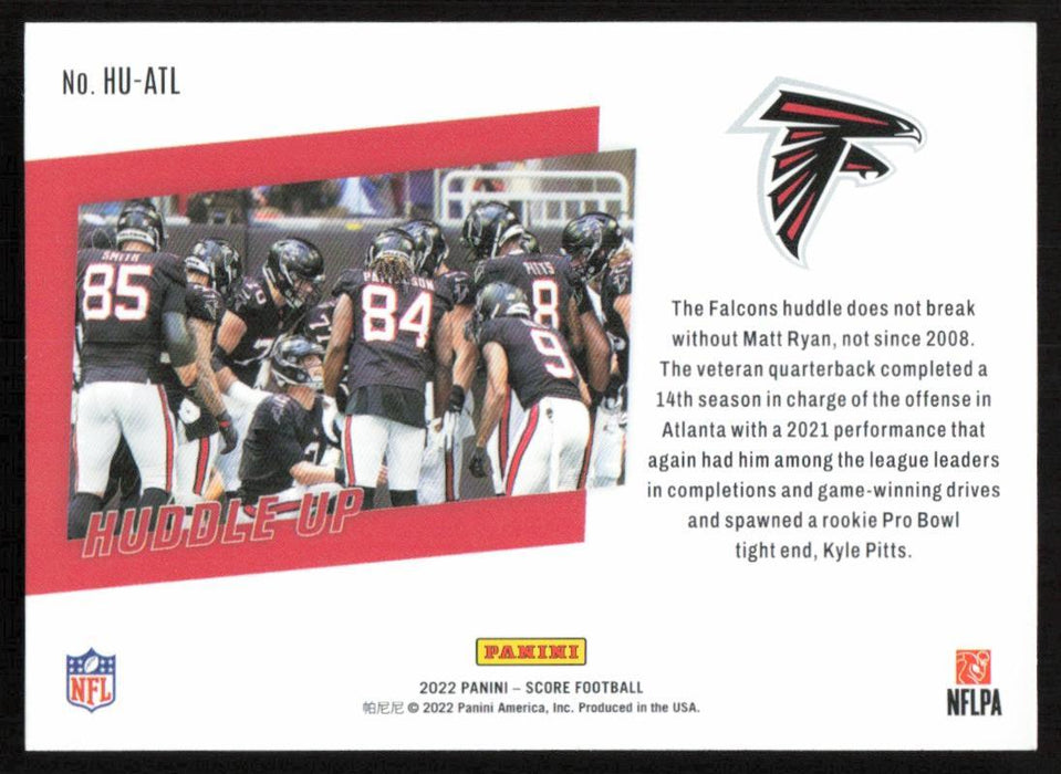 Atlanta Falcons 2022 Panini Score Football # HU-ATL Huddle Up Atlanta Falcons - Collectible Craze America