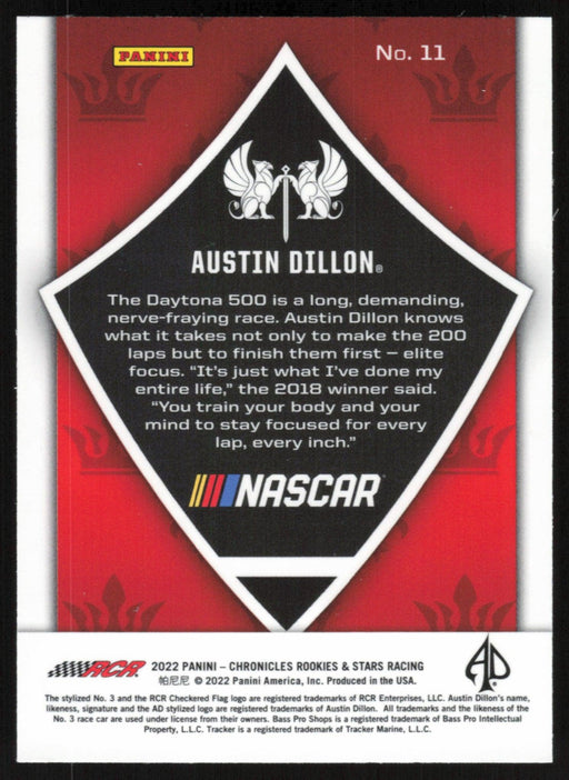 Austin Dillon 2022 Panini Chronicles Racing Crusade # 11 - Collectible Craze America