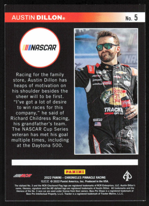 Austin Dillon 2022 Panini Chronicles Racing Pinnacle # 5 - Collectible Craze America
