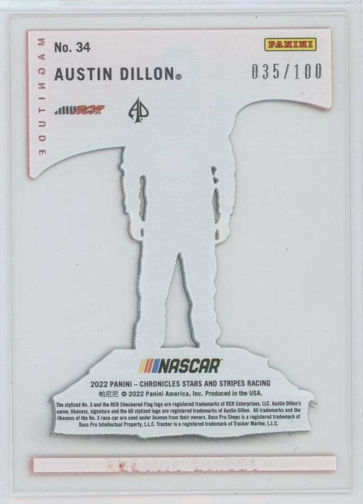 Austin Dillon 2022 Panini Chronicles Racing Stars and Stripes Magnitude # 34 Red 35/100 - Collectible Craze America